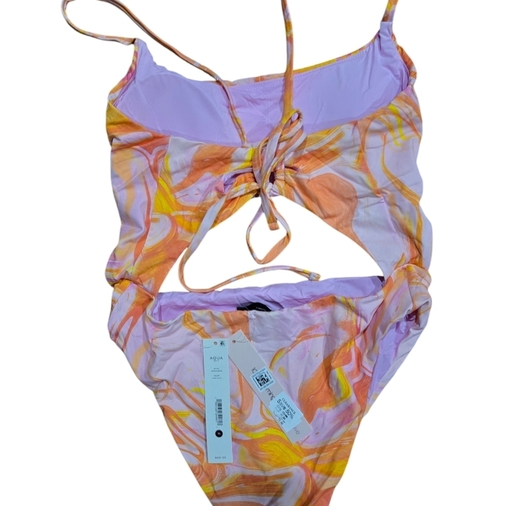 Aqua Swimsuit Size M Pink Orange - Picture 6 of 9